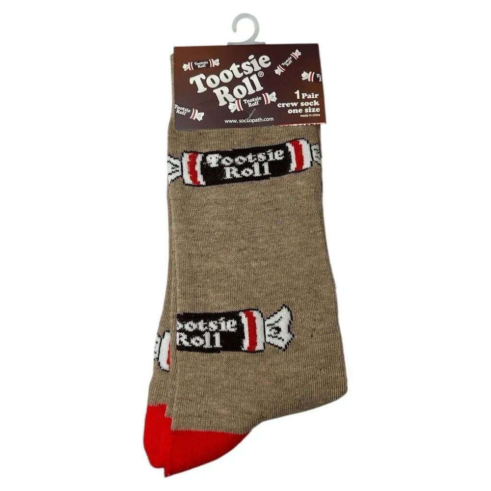 4x Tootsie Roll and Tootsie Pops Novelty Crew Socks Adult Set One Size